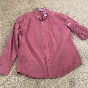 Men’s Red Button Down Long Sleeve Shirt